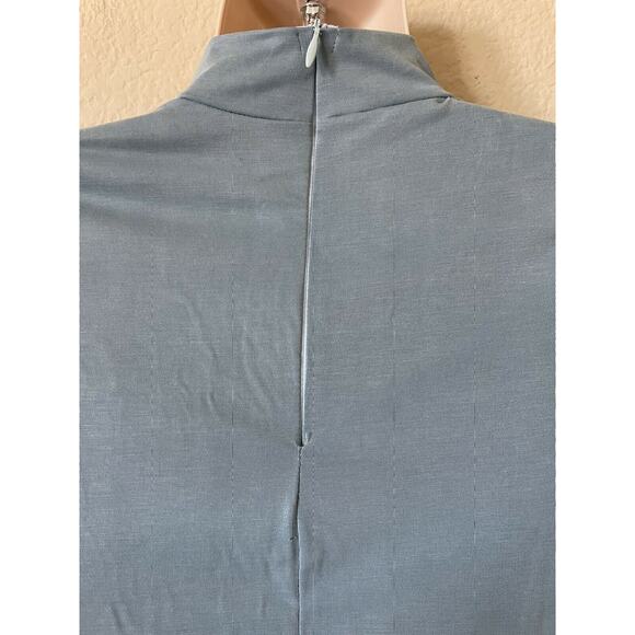 Femme X dfB Blue High Neck Back Zipper Short Sleeve Women's Bodysuit Size S - Picture 4 of 7